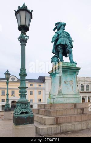 Statue, Denkmal für Gustav-Adolf II. Auf dem Hauptplatz in Göteborg, Schweden Stockfoto