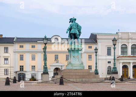 Statue, Denkmal für Gustav-Adolf II. Auf dem Hauptplatz in Göteborg, Schweden Stockfoto