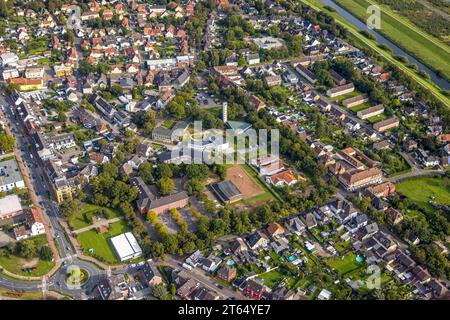 Luftaufnahme, Kreuzkirche, Familienzentrum Regenbogen, Paul-Gerhardt-Haus, Tisa Wohnhaus, Augustaschule, Joachimstraße Familienzentrum, Hervest, Do Stockfoto