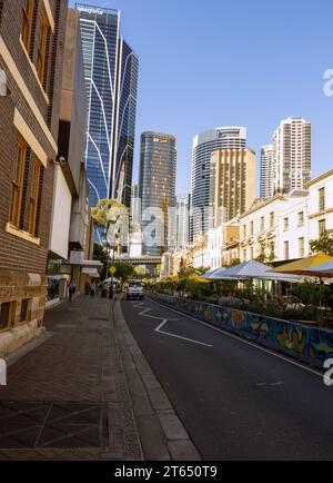 Unternehmen in George Street, The Rocks, Sydney, NSW, Australien Stockfoto