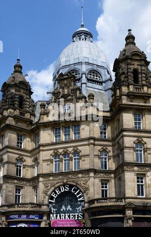 Eingang, Leeds Kirkgate Market, Leeds, England, Großbritannien Stockfoto