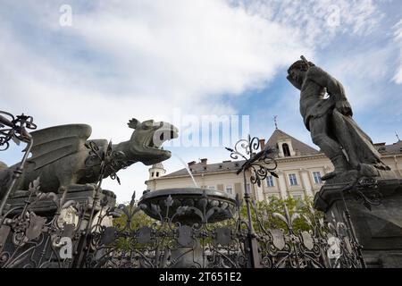 Lindwurmbrunnen, Neuer Platz, Kagenfurt, Kärnten, Österreich Stockfoto