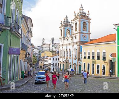 Largo de Pelourinho in der historischen Altstadt Salvador, Bundesstaat Bahia, Brasilien Stockfoto