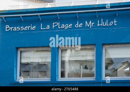 Plage de Monsieur Hulot ist der Strand in Saint Nazaire in der Bretagne, an dem der Film Mr. Hulot's Holiday gedreht wurde Stockfoto