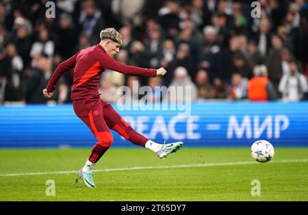 Alejandro Garnacho von Manchester United vor dem Spiel der UEFA Champions League Group A im Parken Stadium in Kopenhagen. Bilddatum: Mittwoch, 8. November 2023. Stockfoto