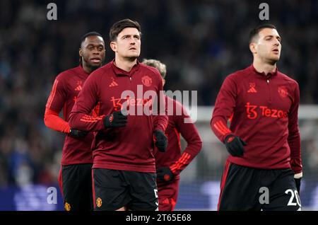 Harry Maguire von Manchester United vor dem Spiel der UEFA Champions League Gruppe A im Parken Stadium in Kopenhagen. Bilddatum: Mittwoch, 8. November 2023. Stockfoto