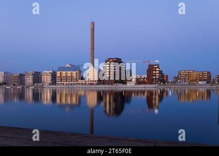 Ein Blick über Limhamn Schweden an einem Sommerabend Stockfoto