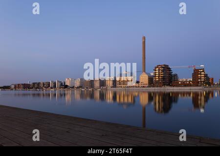 Ein Blick über Limhamn Schweden an einem Sommerabend Stockfoto