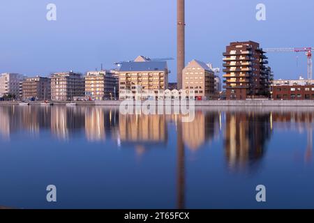 Ein Blick über Limhamn Schweden an einem Sommerabend Stockfoto