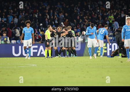 Neapel, Kampanien, Italien. November 2023. Neapel 08.11.2023, während des Gruppenfußballspiels der Champions League 2023/24, zwischen den Teams des SSC Napoli vs Union Berlino im Diego Armando Maradona Stadion (Foto: © Fabio Sasso/ZUMA Press Wire) NUR REDAKTIONELLE VERWENDUNG! Nicht für kommerzielle ZWECKE! Stockfoto