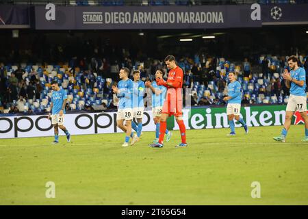 Neapel, Kampanien, Italien. November 2023. Neapel 08.11.2023, während des Gruppenfußballspiels der Champions League 2023/24, zwischen den Teams des SSC Napoli vs Union Berlino im Diego Armando Maradona Stadion (Foto: © Fabio Sasso/ZUMA Press Wire) NUR REDAKTIONELLE VERWENDUNG! Nicht für kommerzielle ZWECKE! Stockfoto