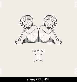 Gemini-Sternzeichen im Stile Stock Vektor