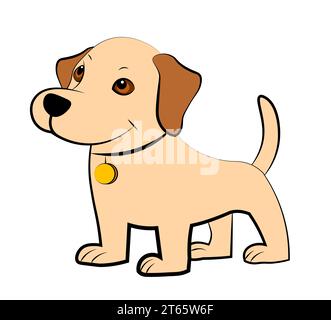 Niedliches Hündchen auf weißem Hintergrund Stock Vektor
