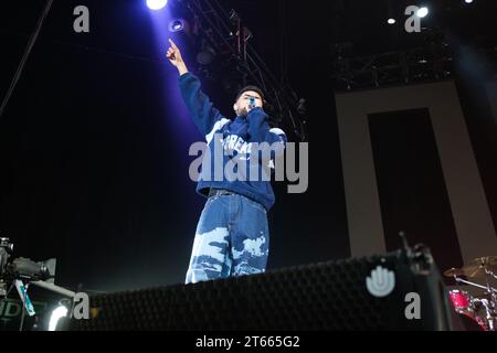 Madrid, Spanien. November 2023. puerto-ricanischer Sänger jay Wheeler tritt während des Emociones World Tour Konzerts im Wizcenter in madrid auf, 8. november 2023 spanien (Foto: Oscar Gonzalez/SIPA USA) Credit: SIPA USA/Alamy Live News Stockfoto