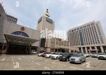 Shijiazhuang City, China - 29. Juli 2017: Städtische Architektonische Landschaft, Shijiazhuang City, Provinz Hebei, China Stockfoto