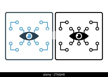 Symbol für Augmented Reality. Symbol für Gerät, künstliche Intelligenz. Liniensymbolstil. Einfache Vektorkonstruktion bearbeitbar Stock Vektor