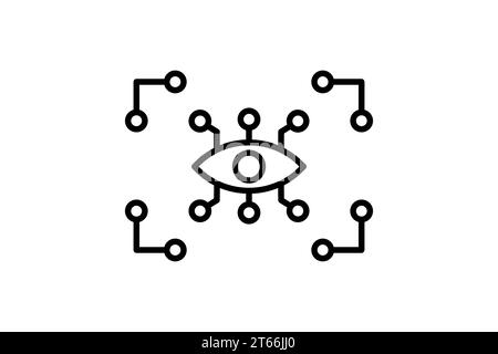 Symbol für Augmented Reality. Symbol für Gerät, künstliche Intelligenz. Liniensymbolstil. Einfache Vektorkonstruktion bearbeitbar Stock Vektor