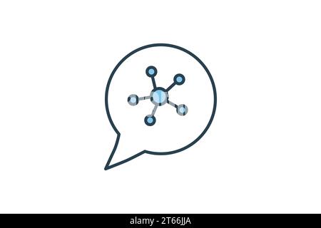 Chat-Blasensymbol. Symbol für Gerät, künstliche Intelligenz. Symbolstil für flache Linien. Einfache Vektorkonstruktion bearbeitbar Stock Vektor