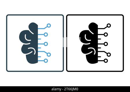 Deep Learning-Symbol. Symbol für Gerät, künstliche Intelligenz. Symbolstil durchgehend. Einfache Vektorkonstruktion bearbeitbar Stock Vektor