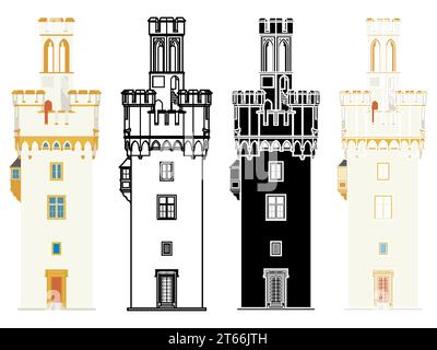 Mausturm in Bingen am Rhein Stock Vektor