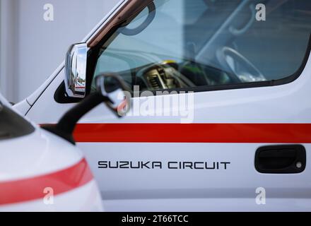 Suzuka Grand Prix Circuit, 9. November 2023: Beschilderung eines medizinischen Transporters während des Formel 1 Grand Prix von Japan 2023. Stockfoto