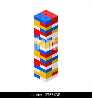 Nachahmung eines Hochhauses aus Kunststoffblöcken. Vektor Stock Vektor
