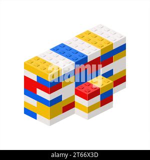 Nachahmung eines Gebäudes aus Kunststoffblöcken. Vektor Stock Vektor