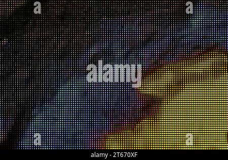 Makrofotografie eines farbenfrohen OLED-Displays. Abstrakter farbenfroher Hintergrund. Stockfoto