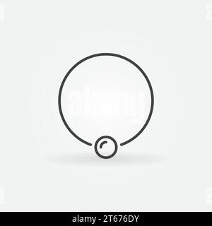Umrisssymbol für den unverlierbaren Ring. Vektor Piercing Schmuck Ring Konzept lineares Symbol oder Designelement Stock Vektor