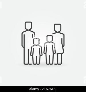 Eltern- und Kinder-Symbol – Symbol oder Designelement für ein minimales Familienkonzept des Vektors Stock Vektor