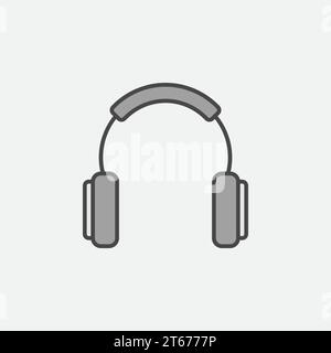 Kopfhörer einfarbig, einfaches Vektorkonzept oder Logo-Element Stock Vektor