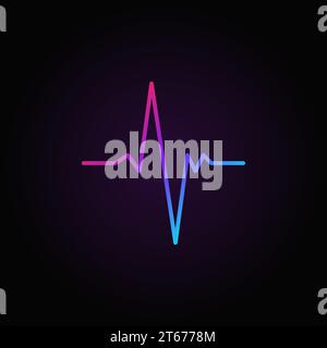Pulsvektor farbenfrohes Minimalsymbol oder Symbol im Konturstil auf dunklem Hintergrund Stock Vektor