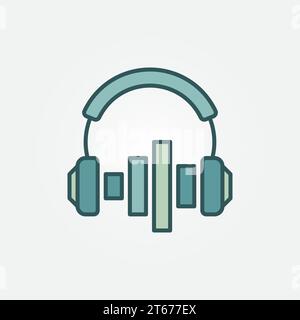 Kopfhörer mit Sound Equalizer Vektor farbenfrohes Symbol oder Symbol Stock Vektor