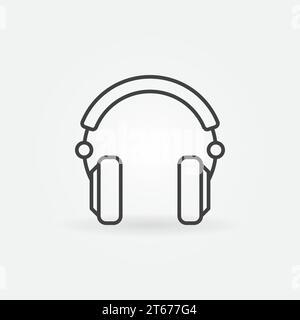 Over-Ear-Kopfhörer isoliertes minimales Vektor-Symbol oder Symbol in dünner Linie Stock Vektor
