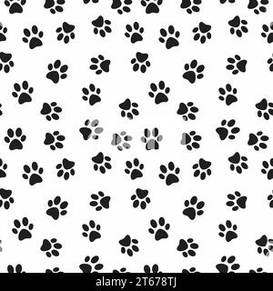 Dog Pfoten Druck Vektor nahtlose Muster oder Hintergrund Stock Vektor