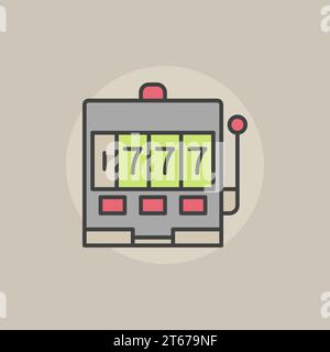 Symbol für Vektorsteckplatz. Farbenfrohes Symbol für die Schlitzmaschine. Jackpot-Zeichen Stock Vektor