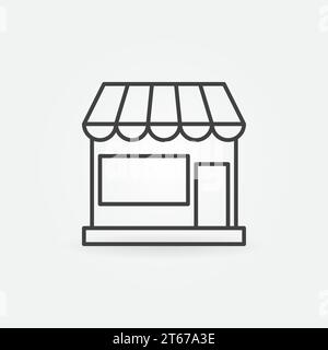 Symbol für das Konzept des Ladengebäudes oder Symbol in dünner Linie Stock Vektor