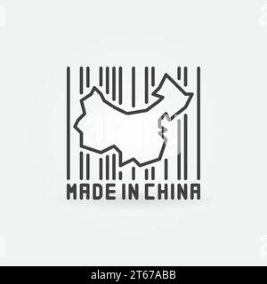 China-Karte in Barcode-Konzept-Symbol - Vektor hergestellt in China Symbol oder Design-Element Stock Vektor