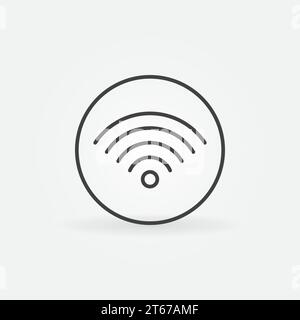 WLAN-Kreissymbol – Vektor einfaches wlan-Symbol in dünner Linie Stock Vektor