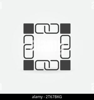 Blockchain-Vektor dunkles einfaches Symbol oder Logo-Element Stock Vektor