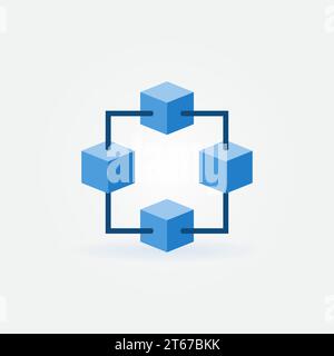 Blockchain-Vektor blau modernes Symbol oder Designelement Stock Vektor