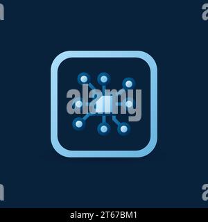 Flaches Symbol oder Designelement des Computerchips auf dunklem Hintergrund Stock Vektor