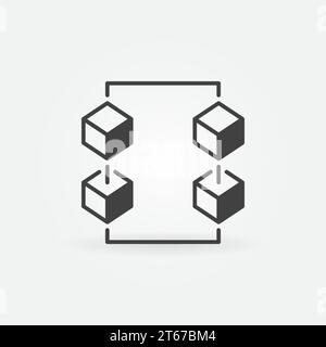 Symbol oder Symbol für das minimale Konzept der Blockchain-Technologie Stock Vektor