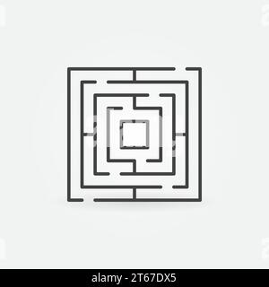 Symbol für dünnes Labyrinth - einfaches Vektor-Labyrinth im Umrissstil Stock Vektor