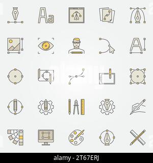 Farbsymbole im Grafikdesign – Vektorzeichen oder -Elemente für kreatives Design Stock Vektor