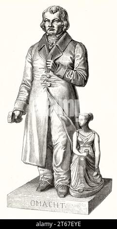 Reproduktion einer Statue der deutschen Bildhauerin Landolin Ohmacht (1760–1834). Von Gagniet, publ. Auf Magasin Pittoresque, Paris, 1851 Stockfoto