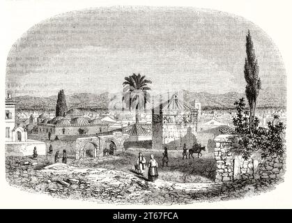 Alte Aussicht auf den Turm der Winde, Athen, Griechenland. Von Freeman, publ. Auf Magasin Pittoresque, Paris, 1851 Stockfoto