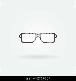 Lesebrille Symbol - Vektor minimales Brillenzeichen in dünner Linie Stock Vektor