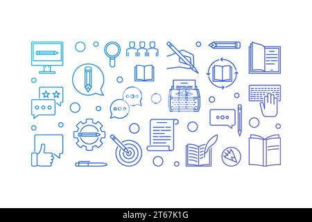 Copywriter Vektor kreative horizontale Konzept Illustration auf weißem Hintergrund Stock Vektor