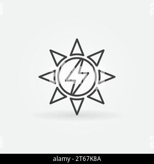 Sonnen- oder Sonnenenergie-Symbol - Vektor einfaches Konzeptsymbol oder Designelement in dünner Linie Stock Vektor
